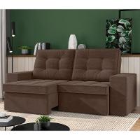 Sofá 3 Lugares Luizzi Monet com Assento Retrátil e Reclinável, Revestido em Veludo - 191cm de Largura - 1