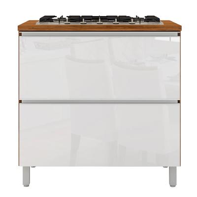 Balcão para Cooktop de 5 Bocas Bartira Amazonita com 1 Porta, 1 Gaveta e 1 Prateleira - 80,1cm de largura
