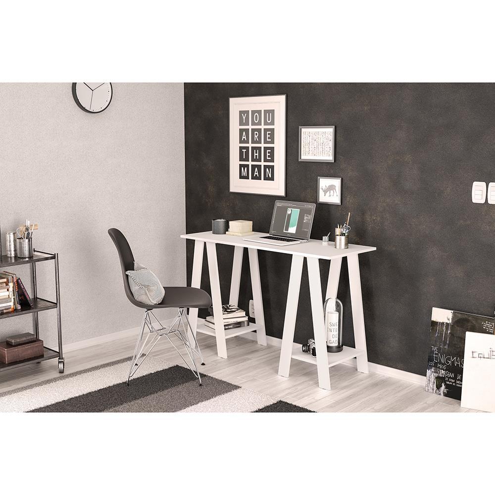 Mesa para Computador Politorno Delta com 2 Prateleiras – Branca - 2