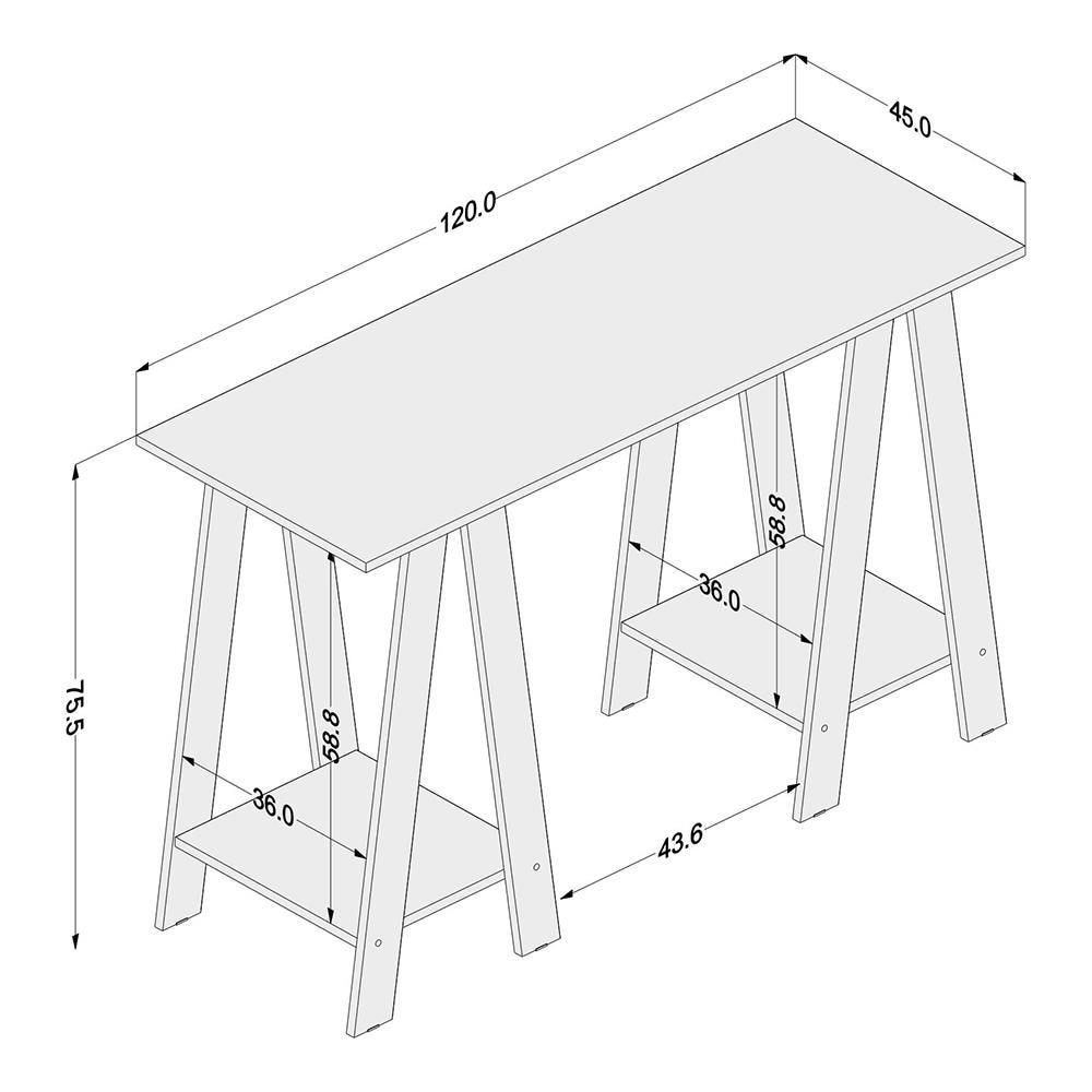 Mesa para Computador Politorno Delta com 2 Prateleiras – Branca - 7