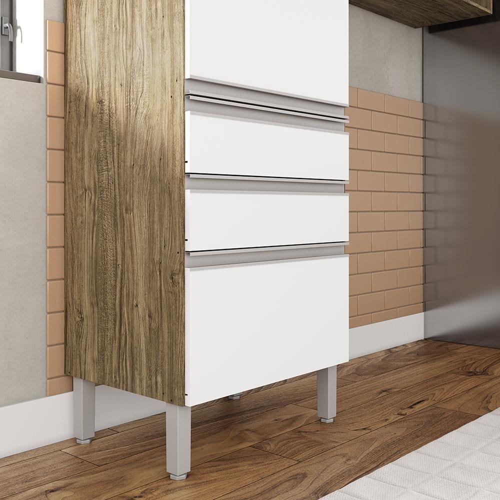 Cozinha Compacta Bartira Jaspe com 4 Portas, 3 Gavetas e 5 Prateleiras - 260,4cm de largura - 5
