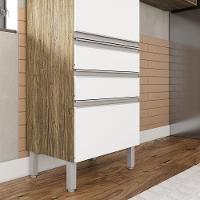 Cozinha Compacta Bartira Jaspe com 4 Portas, 3 Gavetas e 5 Prateleiras - 260,4cm de largura - 5