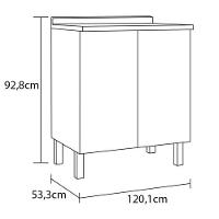 Balcão Duplo Bartira Jaspe com 2 Portas e 1 Prateleira - 120,1cm de largura - 3