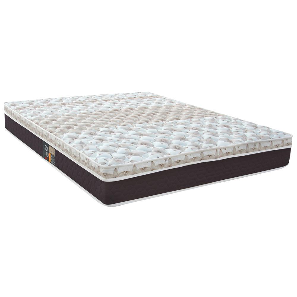 Colchão King Castor Sleep Class Híbrido com Euro Pillow e Molas Ensacadas 25x193x203 cm - Branco, Cinza e Marrom - 1