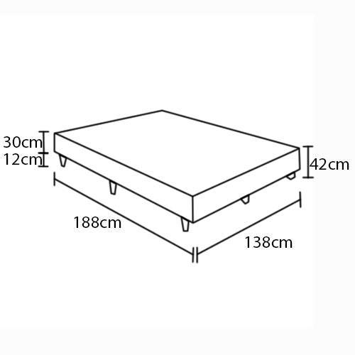 Base Box para Colchão Casal Umaflex Berlim 42x138x188 cm - Castor - 2