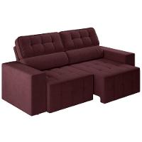 Sofá 4 Lugares Luizzi Falconi com 219 cm de Largura, Retrátil e Reclinável, Revestido em Veludo Plush - 3