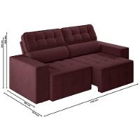 Sofá 4 Lugares Luizzi Falconi com 219 cm de Largura, Retrátil e Reclinável, Revestido em Veludo Plush - 5