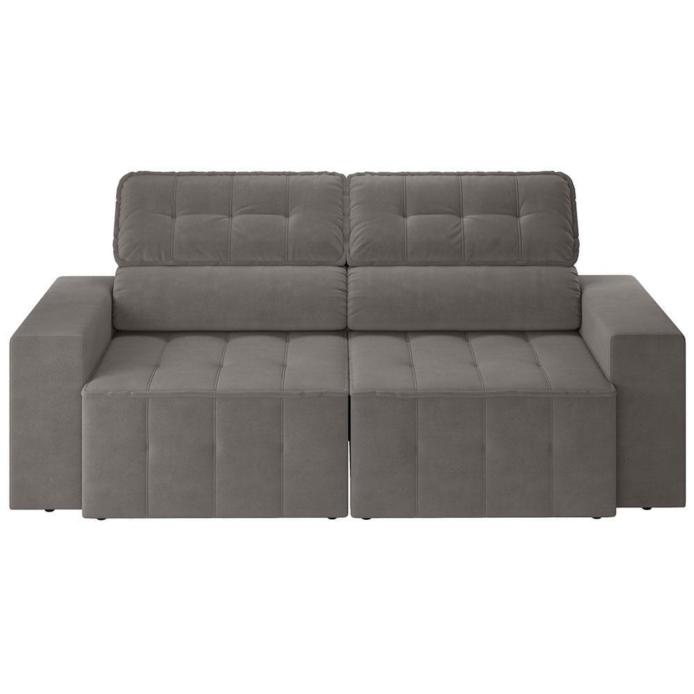 Sofá 4 Lugares Luizzi Falconi com 219 cm de Largura, Retrátil e Reclinável, Revestido em Veludo Plush - 2