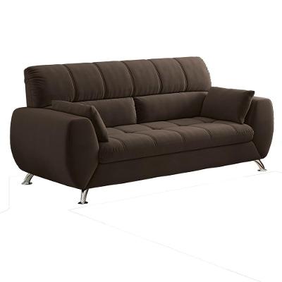 Sofá de 3 Lugares Linoforte Bélgica com 204 cm de Largura e Revestido em Tecido Suede