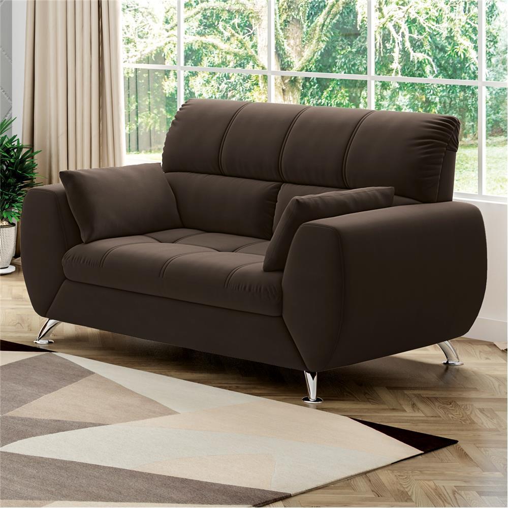 Sofá de 2 Lugares Linoforte Bélgica com 154 cm de Largura e Revestido em Tecido Suede - 2
