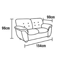 Sofá de 2 Lugares Linoforte Bélgica com 154 cm de Largura e Revestido em Tecido Suede - 4