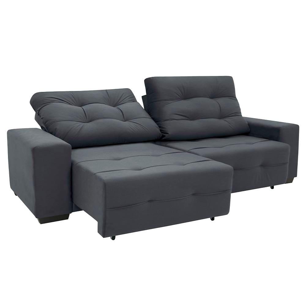 Sofá 4 Lugares Linoforte Bonno Retrátil e Reclinável Revestido em Tecido Suede - 230cm de Largura - 4