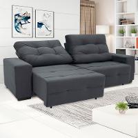 Sofá 4 Lugares Linoforte Bonno Retrátil e Reclinável Revestido em Tecido Suede - 230cm de Largura - 1