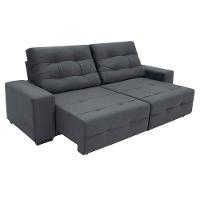 Sofá 4 Lugares Linoforte Bonno Retrátil e Reclinável Revestido em Tecido Suede - 230cm de Largura - 3