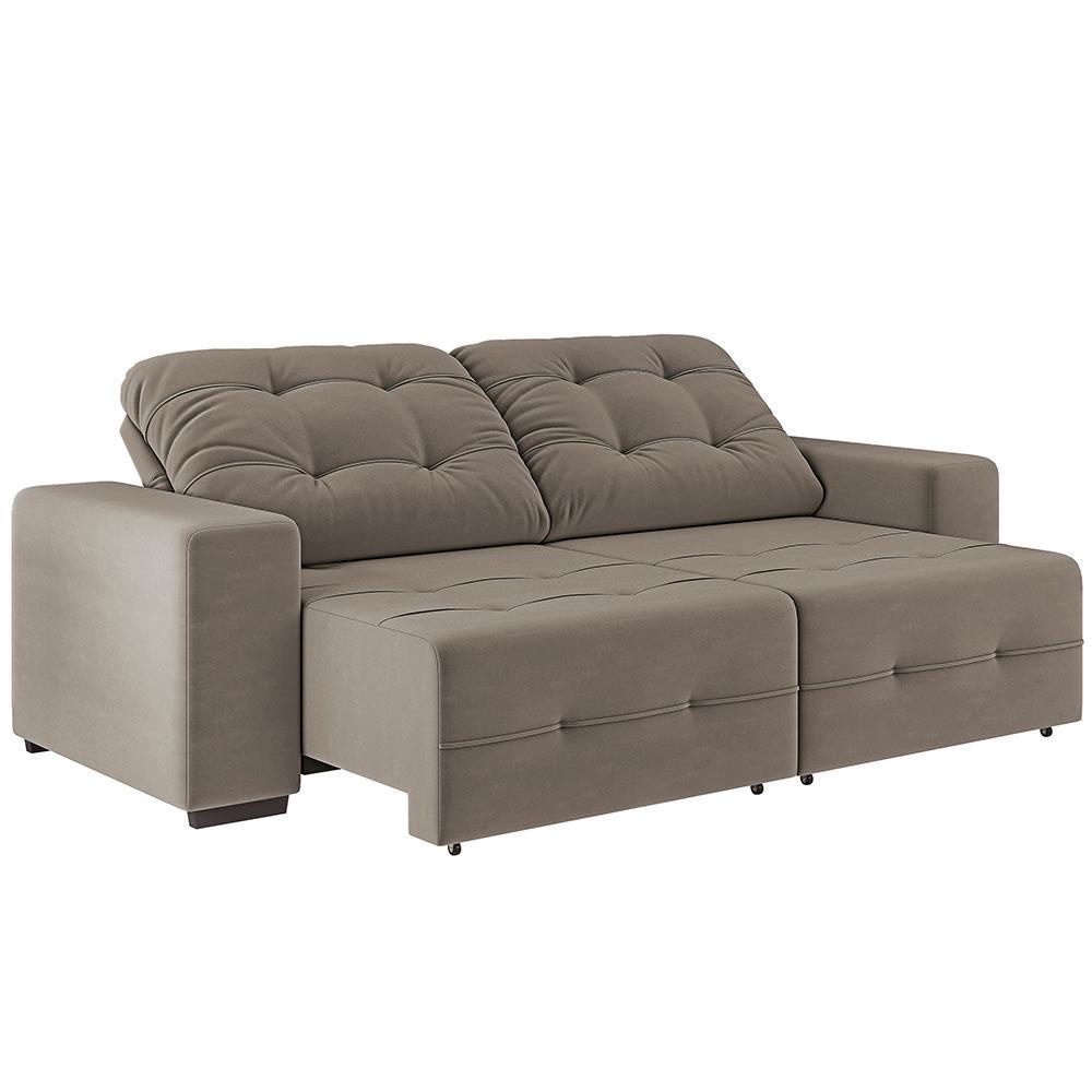 Sofá 4 Lugares Linoforte Bonno Retrátil e Reclinável Revestido em Tecido Suede - 230cm de Largura - 6