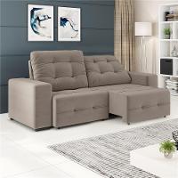Sofá 4 Lugares Linoforte Bonno Retrátil e Reclinável Revestido em Tecido Suede - 230cm de Largura - 2