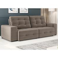 Sofá 4 Lugares Linoforte Bonno Retrátil e Reclinável Revestido em Tecido Suede - 230cm de Largura