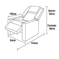 Poltrona Matrix Vegas com Encosto Reclinável em Corino - Preta - 5