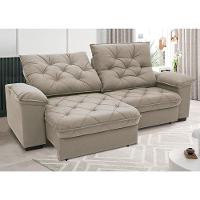Sofá 4 Lugares Linoforte Luggero Retrátil e Reclinável Revestido em Tecido Suede - 230cm de largura - 2