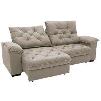 Sofá 4 Lugares Linoforte Luggero Retrátil e Reclinável Revestido em Tecido Suede - 230cm de largura - 5