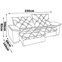 Sofá 4 Lugares Linoforte Luggero Retrátil e Reclinável Revestido em Tecido Suede - 230cm de largura - 7