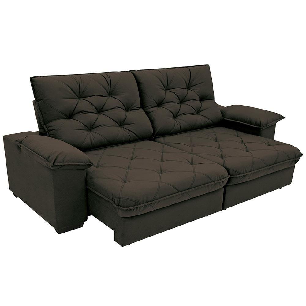 Sofá 4 Lugares Linoforte Luggero Retrátil e Reclinável Revestido em Tecido Suede - 230cm de largura - 5