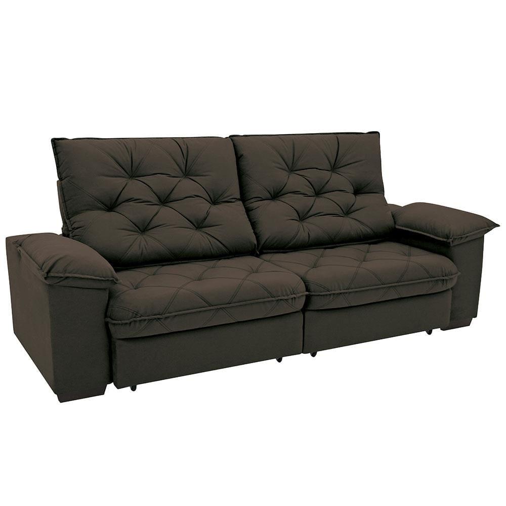 Sofá 4 Lugares Linoforte Luggero Retrátil e Reclinável Revestido em Tecido Suede - 230cm de largura - 6