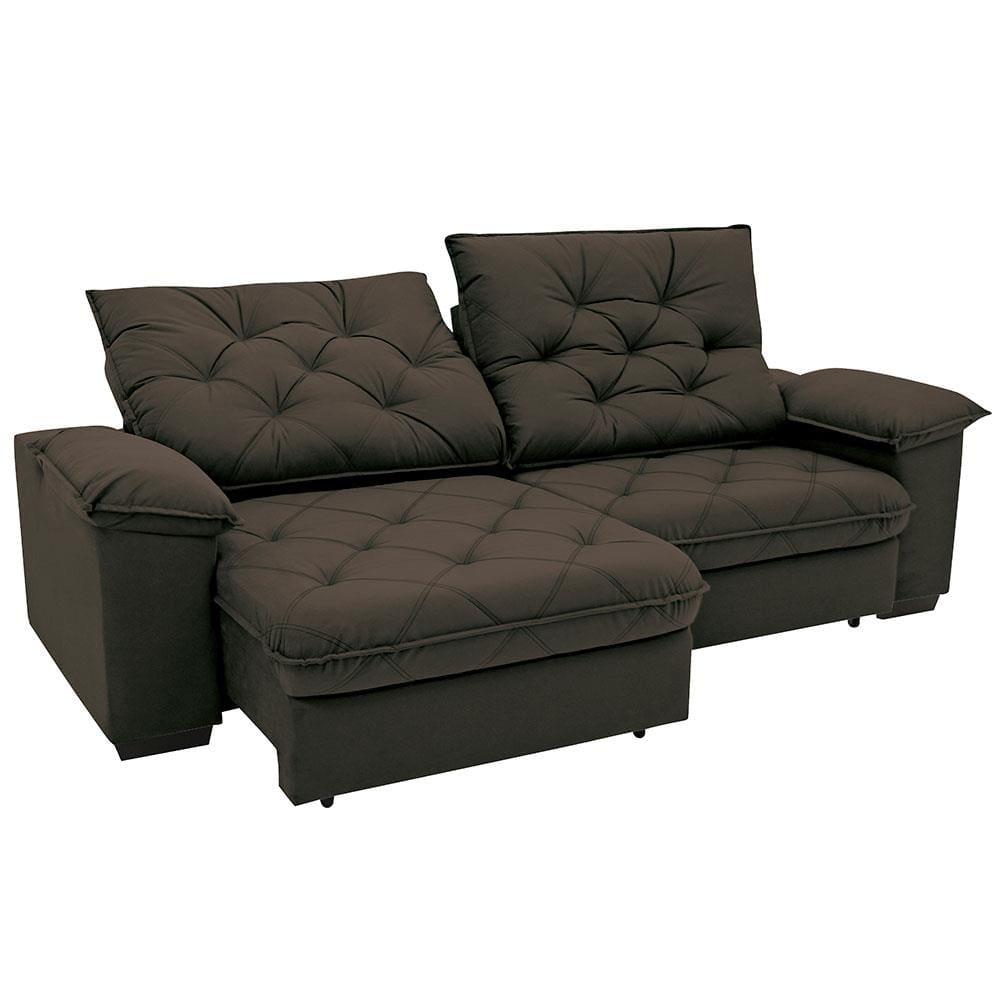 Sofá 4 Lugares Linoforte Luggero Retrátil e Reclinável Revestido em Tecido Suede - 230cm de largura - 7