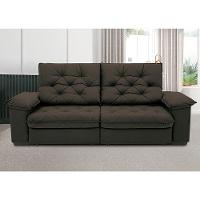 Sofá 4 Lugares Linoforte Luggero Retrátil e Reclinável Revestido em Tecido Suede - 230cm de largura