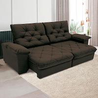 Sofá 4 Lugares Linoforte Luggero Retrátil e Reclinável Revestido em Tecido Suede - 230cm de largura - 1