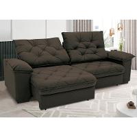 Sofá 4 Lugares Linoforte Luggero Retrátil e Reclinável Revestido em Tecido Suede - 230cm de largura - 2