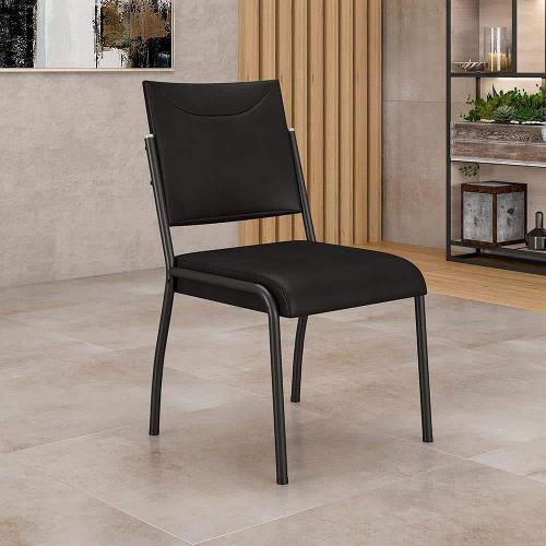 Cadeira de Jantar Fabone Dora com Revestimento em Courino - Fosco/Café