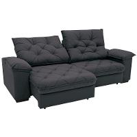 Sofá 3 Lugares Linoforte Luggero Retrátil e Reclinável Revestido em Tecido Suede com 200cm de Largura - 7