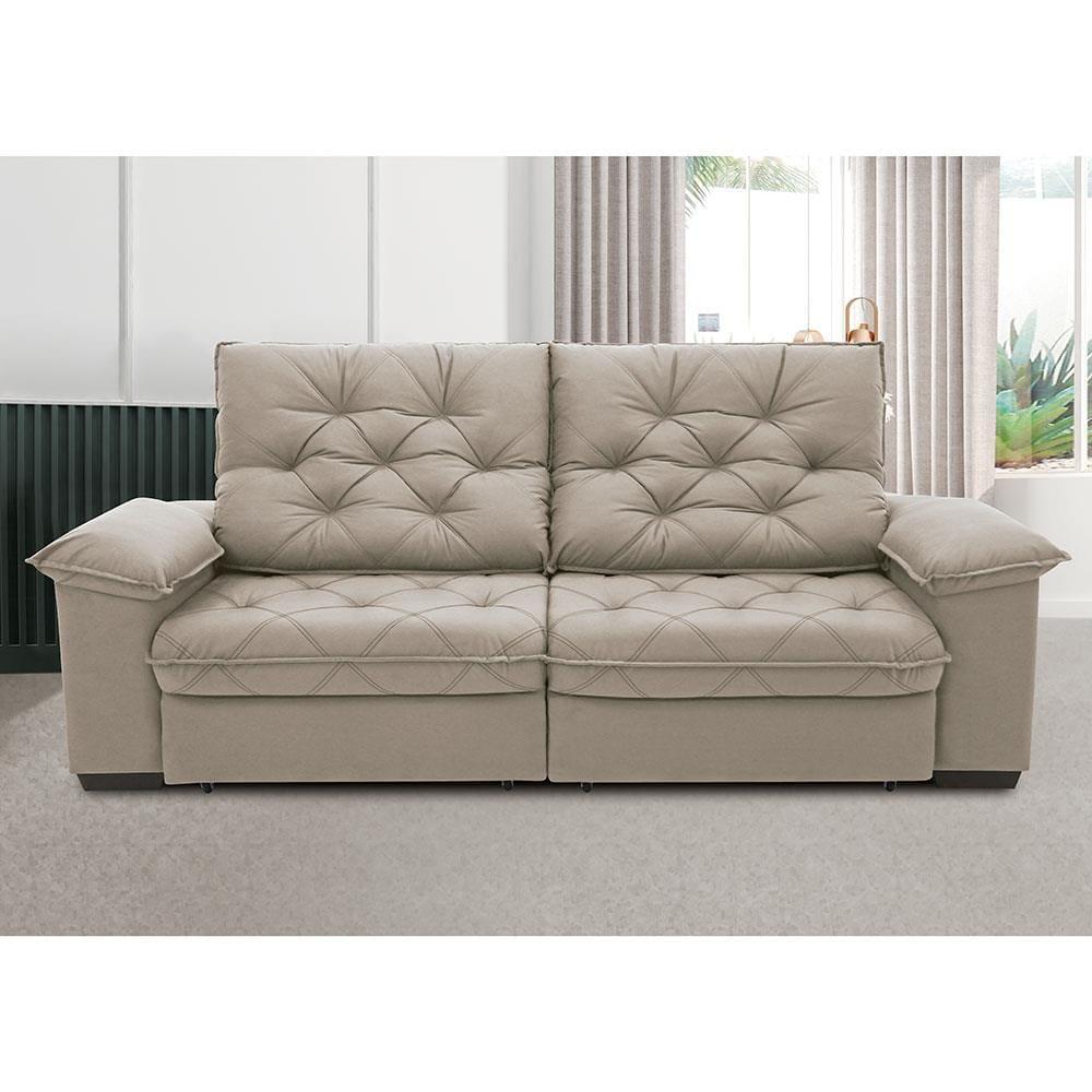 Sofá 3 Lugares Linoforte Luggero Retrátil e Reclinável Revestido em Tecido Suede com 200cm de Largura - 4