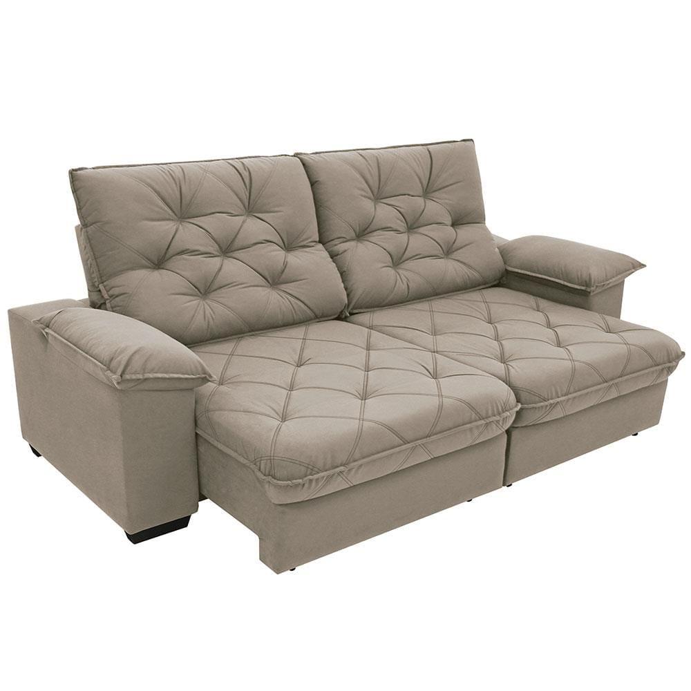 Sofá 3 Lugares Linoforte Luggero Retrátil e Reclinável Revestido em Tecido Suede com 200cm de Largura - 5