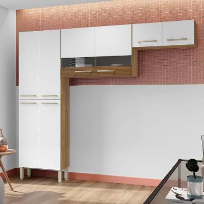 Cozinha Compacta Kit`s Paraná Nala com 8 Portas e 4 Prateleiras - 222cm de largura