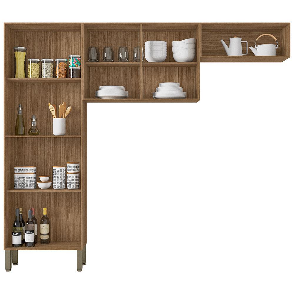 Cozinha Compacta Kit`s Paraná Nala com 8 Portas e 4 Prateleiras - 222cm de largura - 3