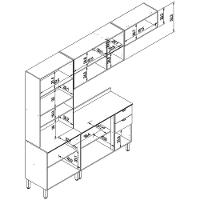 Cozinha Completa Bartira Joy com 11 Portas, 2 Gavetas, 5 Prateleiras e Nicho para Micro-ondas - 244,5cm de largura - 9