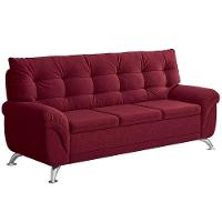 Sofá 3 Lugares Linoforte Arezzo Revestido em Suede com 202cm de Largura