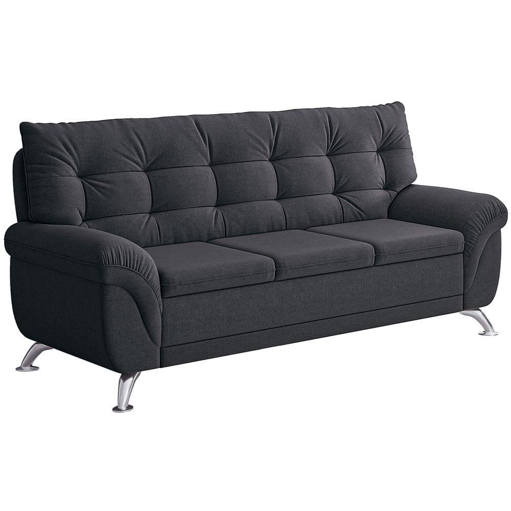 Sofá 3 Lugares Linoforte Arezzo Revestido em Suede com 202cm de Largura - 4