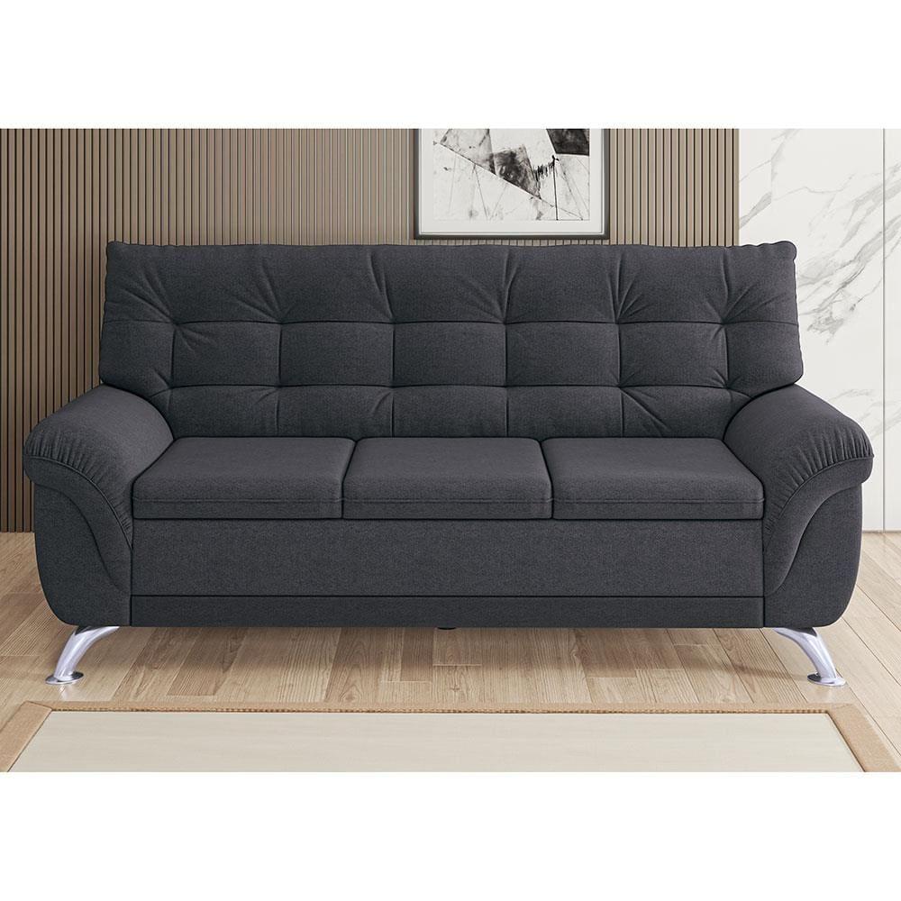 Sofá 3 Lugares Linoforte Arezzo Revestido em Suede com 202cm de Largura - 1