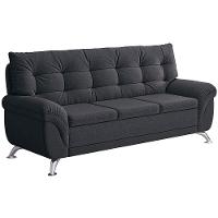 Sofá 3 Lugares Linoforte Arezzo Revestido em Suede com 202cm de Largura