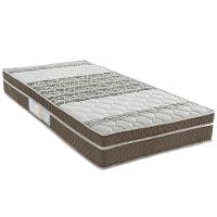 Colchão de Solteiro Biflex Ilhéus com Molas Ensacadas e Euro Pillow 24x88x188cm - Marrom/Bege Estampado - 1