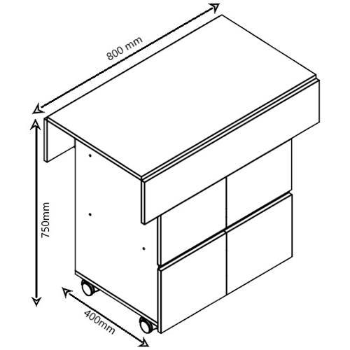 Mesa Retangular Nova Móbile Moove com 4 Bancos, Prateleira e Tampo Dobrável - 8