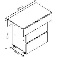 Mesa Retangular Nova Móbile Moove com 4 Bancos, Prateleira e Tampo Dobrável - 8