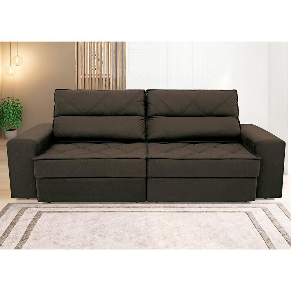Sofá 4 Lugares Linoforte Fassatti Retrátil e Reclinável Revestido em Tecido Suede com 230cm de Largura - 2