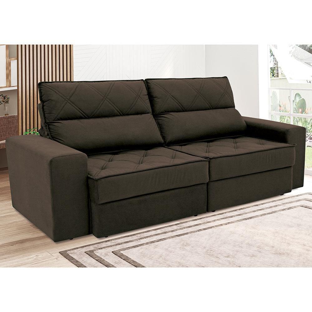 Sofá 4 Lugares Linoforte Fassatti Retrátil e Reclinável Revestido em Tecido Suede com 230cm de Largura - 4