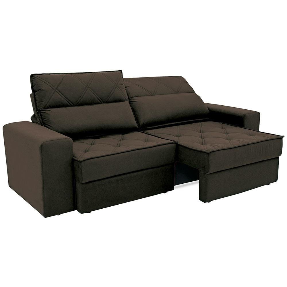 Sofá 4 Lugares Linoforte Fassatti Retrátil e Reclinável Revestido em Tecido Suede com 230cm de Largura - 7