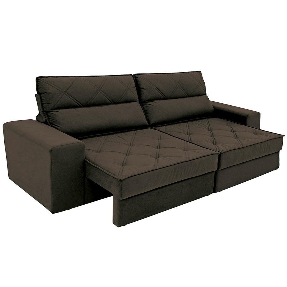 Sofá 4 Lugares Linoforte Fassatti Retrátil e Reclinável Revestido em Tecido Suede com 230cm de Largura - 8
