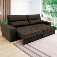 Sofá 4 Lugares Linoforte Fassatti Retrátil e Reclinável Revestido em Tecido Suede com 230cm de Largura - 1